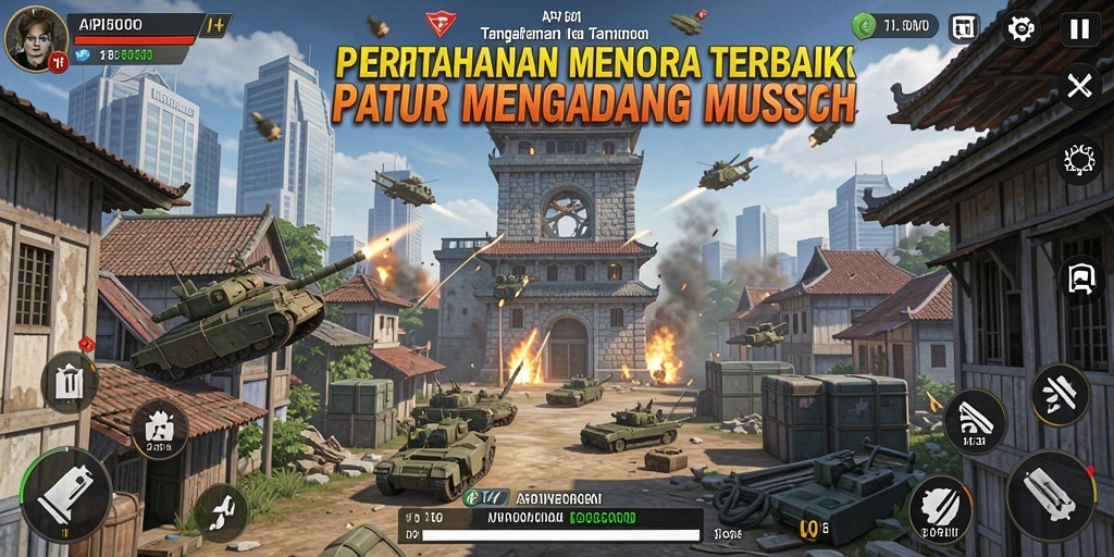 Tampilan gameplay menegangkan dalam menghadapi serangan musuh di API5000.