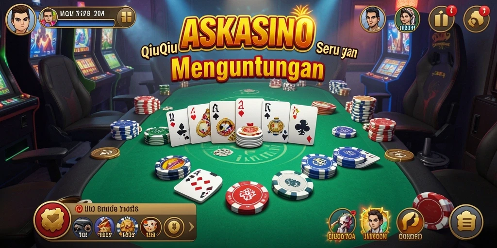 Tampilan gameplay seru dari ASKASINO yang menampilkan aksi QiuQiu.