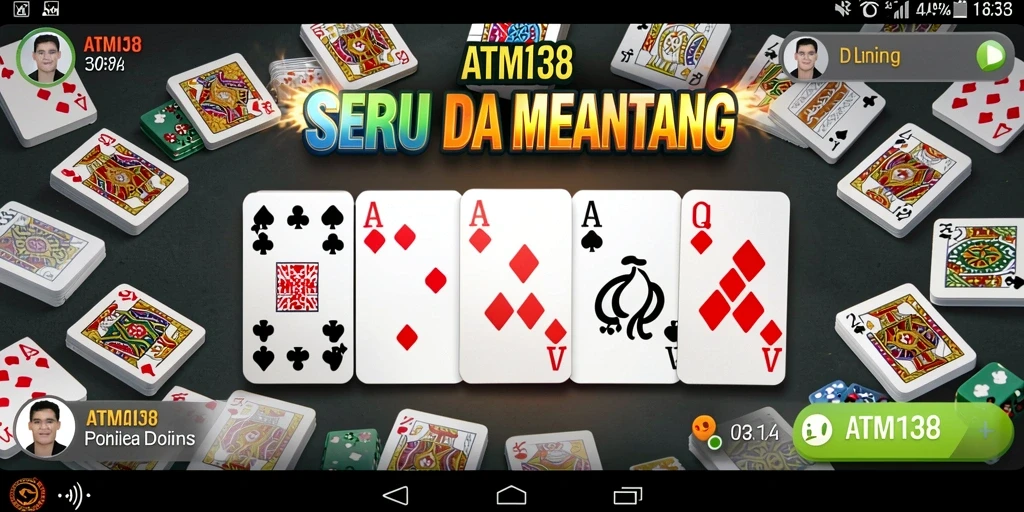 Screenshot gameplay ATM138 menampilkan keseruan bermain Domino.