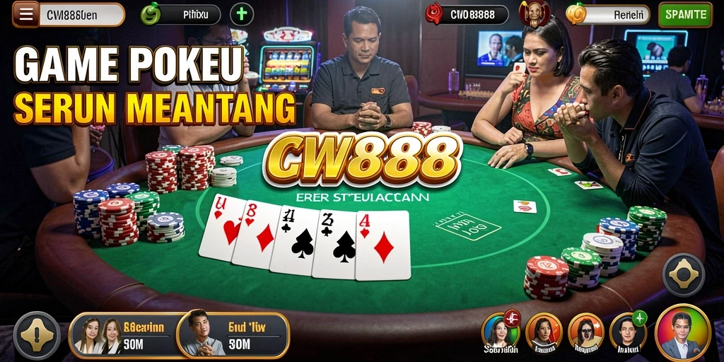 Tampilan gameplay CW8888 menawarkan pengalaman Poker yang mendebarkan.