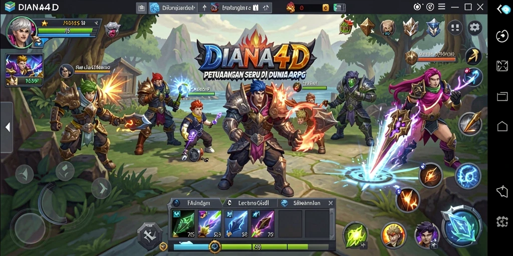 Gameplay seru ARPG DIANA4D dengan aksi pertarungan epik.
