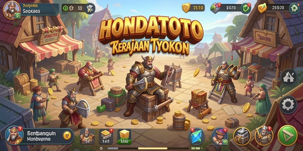 Tampilan menawan gameplay HONDATOTO dengan berbagai aktivitas Tycoon.
