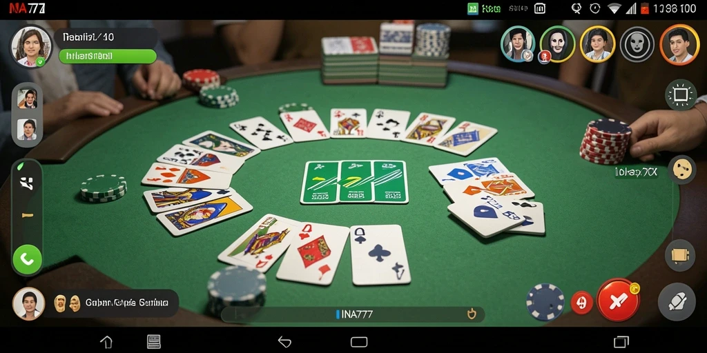 Gameplay seru INA777 yang menampilkan suasana permainan Gaple.