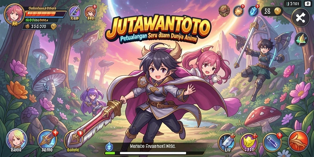 Screenshot gameplay JUTAWANTOTO menampilkan momen seru dari petualangan anime.