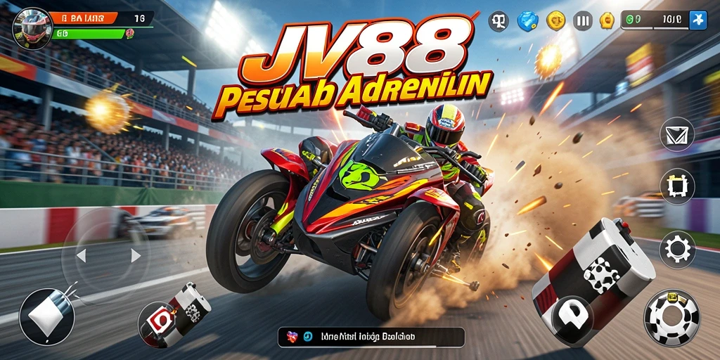 Tampilan gameplay balapan yang seru dan mendebarkan.