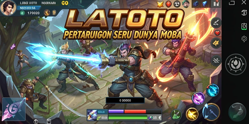Tampilan gameplay LATOTO yang menegangkan di arena MOBA.