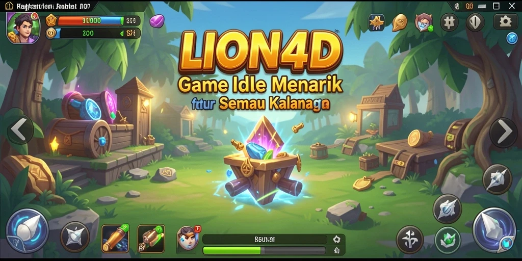 Tampilan gameplay menarik dari LION4D saat karakter berkembang secara otomatis.