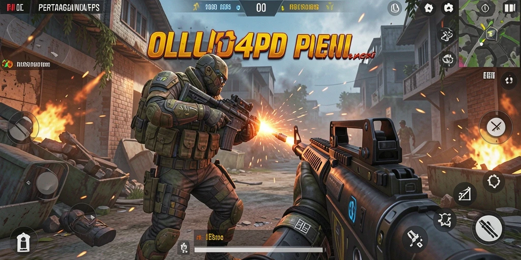 Tampilan gameplay seru dari OLLO4D yang menampilkan aksi FPS.