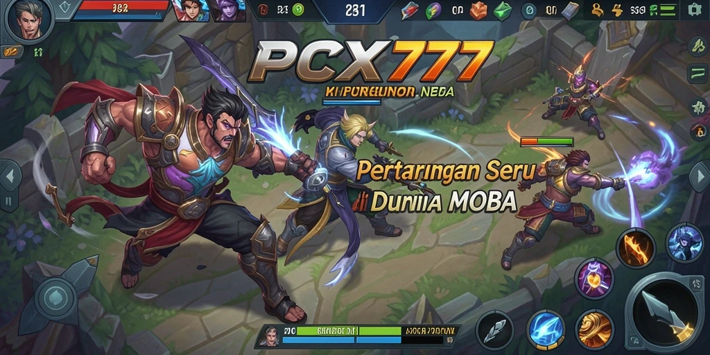 Tampilan aksi seru di dunia MOBA PCX777.