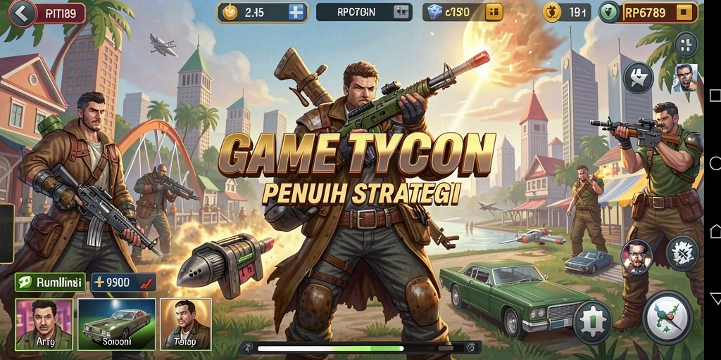 Tampilan menarik dari gameplay RP6789 dalam membangun bisnis Tycoon.