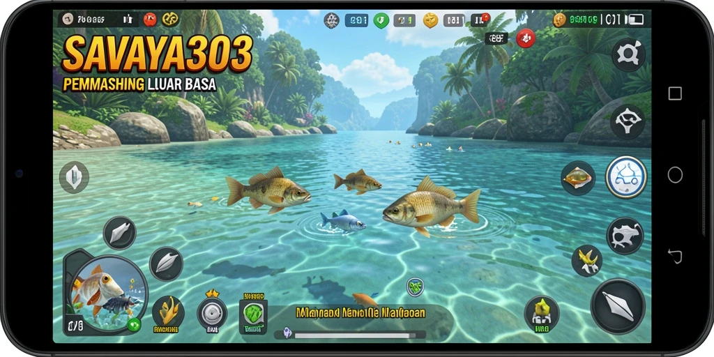 Screenshot gameplay SAVAYA303 menunjukkan aksi memancing yang menegangkan dan seru.