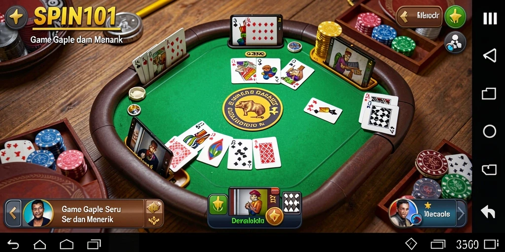 Gameplay SPIN101 yang mendebarkan dalam permainan Gaple.