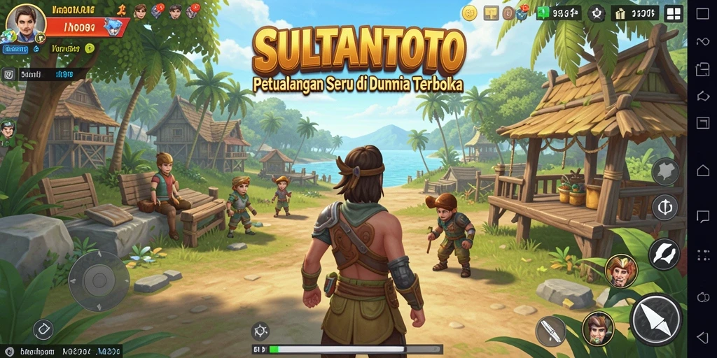 Screenshot gameplay SULTANTOTO menampilkan eksplorasi dunia yang luas.