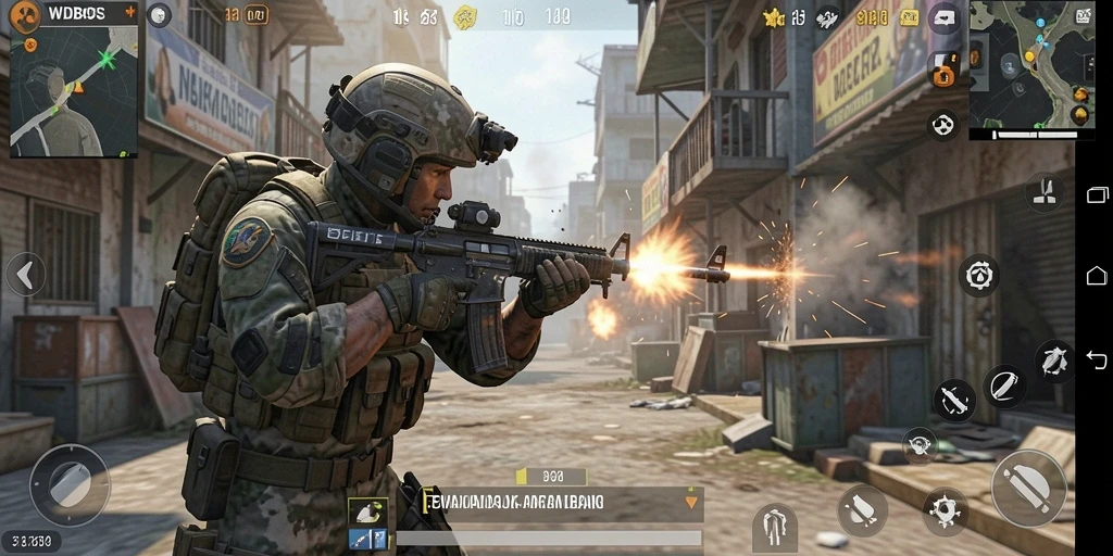 Tampilan gameplay WDBOS yang seru dalam aksi tembak-menembak.