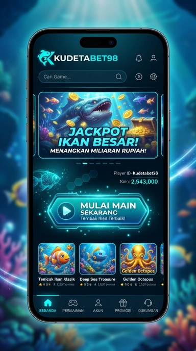 Tampilan antarmuka aplikasi kudetabet98 yang modern dan menarik.